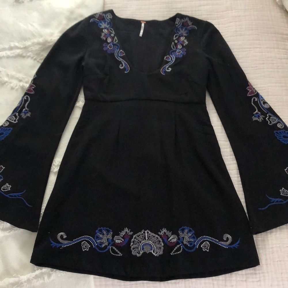 Free People Bell Sleeve Mini Dress